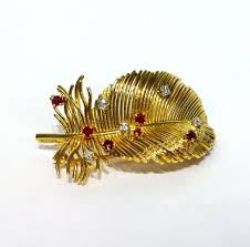 ostrich feather brooch