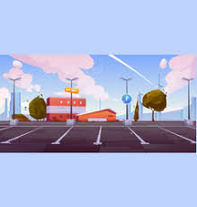 Parking with cars, people, pedestrians and pedestrian crossing. Cartoon Parking Lot Background Vector Images Over 120