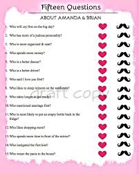Check spelling or type a new query. Wedding Shower Game Questions
