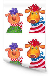 Download 25,000+ royalty free cow cartoon vector images. Sheep And Cow Cartoon Characters Wallpaper Roll Pixers We Live To Change