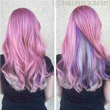 Pastel Pink Hair With Blue And Lavender Underlayer Hair Color Pink Pink Hair Pastel Pink Hair Color
