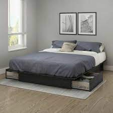 Full, queen and king size platform beds. Full Queen Size Gray Grey Wooden Platform Bed Frame 2 Underbed Storage Drawers Platform Bed With Storage Platform Bed With Drawers Full Size Platform Bed