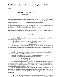 Cercetare disciplinaramodel de convocareabateri disciplinare. Model Decizie Constituire Comisie