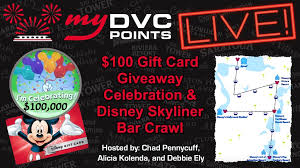 Also, please only post giveaways you are eligible to win. 100 Gift Card Giveaway Celebration And Disney Skyliner Bar Crawl
