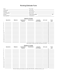 Painting Estimate Forms Painting Estimate Form Estimate Template Painting Quotes Proposal Templates