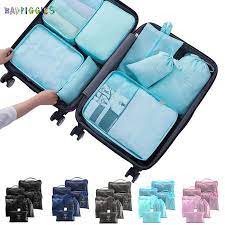 Bad Piggies Badpiggies 8pcs Travel Luggage Organizers Packing Cubes Storage Bag Set With Laundry Bag And Toiletry Bag Walmart Com In 2021 Luggage Organization Travel Luggage Organization Travel Bag Set