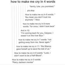 Pjo Demigods Percy Jackson How To Make Me Cry In This Many Words Percy Jackson Quotes Percy Jackson Percy Jackson Funny
