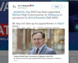 The high commissioner of the united kingdom to malaysia is the united kingdom's foremost diplomatic representative in malaysia and in charge of the uk's diplomatic mission there. New British High Commissioner To Malaysia Appointed