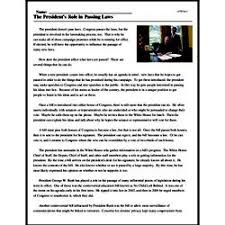 Write a standout president job description using our president job description sample, complete with top skills, duties, and more. The President S Role In Passing Laws Reading Comprehension Worksheet Edhelper