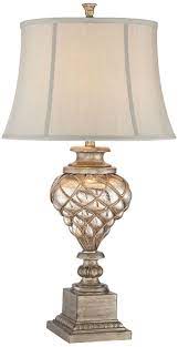 Barnes And Ivy Traditional Table Lamp With Nightlight Led Mercury Glass Off White Mist Fabric Bell Shade For Living Room Family Walmart Com In 2021 Table Lamp Traditional Table Lamps Lamp