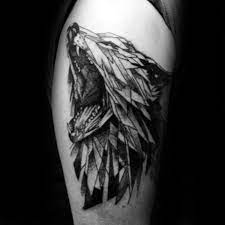 90 Geometric Wolf Tattoo Designs For Men Manly Ink Ideas Wolf Tattoos Men Geometric Wolf Tattoo Wolf Tattoo Design