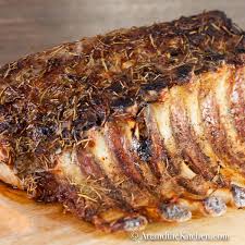 Place the pork in a shallow roasting pan and roast, uncovered, for 30 minutes, until the top starts to brown a bit. Herb Crusted Pork Rib Roast Art And The Kitchen