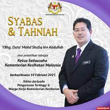 Kementerian wilayah persekutuan malaysia (kwp) ybhg. Kkmalaysia On Twitter Pengurusan Tertinggi Dan Warga Kerja Kkm Mengucapkan Tahniah Kepada Ybhg Dato Mohd Shafiq Abdullah Atas Pelantikan Sebagai Ketua Setiausaha Kementerian Kesihatan Yang Baharu Zukiali Jpagov Jpmgov Https T Co