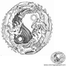 The spruce / miguel co these thanksgiving coloring pages can be printed off in minutes, making them a quick activ. Coloring Page Of Yin Yang With Dragons