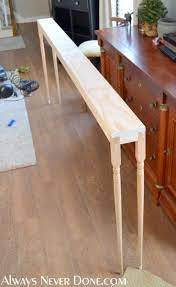 Sofa Table Diy Sofa Furniture Projects Diy Furniture The table would act as a divider, a buffer it can be a small and slender table with a thin metal frame, a wooden top and no extra shelves…so it can look lightweight and to maintain an airy feeling.