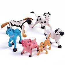 Cooloo Children Farm Animal Toy Set 6 Pcs Including Pig Dog Sheep Donkey Milk Cow Horse Farm Animal Toys Pet Toys Pig Dog