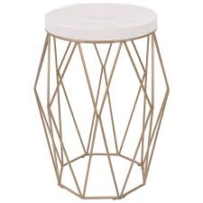 Geometric Wire Accent Table With Faux Marble Top Gold Silverwood Faux Marble Geometric Side Table Accent Table