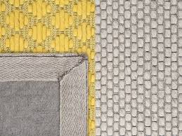 Selbstverständlich erfüllen kinderzimmer teppiche aus wolle auch ökologische anforderungen. Teppich Wolle Grau Gelb 80 X 150 Cm Streifenmuster Kurzflor Akkaya Beliani De