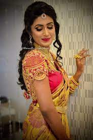 Mahita Looks Ravishing For Her Reception Makeup And Hairstyle By Vejetha For Swan Indian Bridal Hairstyles Indian Bridal Makeup Bridal Hairstyle For Reception