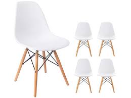 Waleaf Set Of 4 Modern Eames Style Dining Chair White Newegg Com