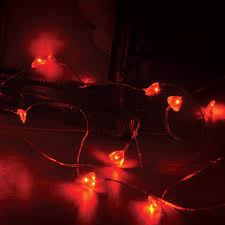 Red string lights for bedroom. Led Heart Copper Wire Fairy Lights