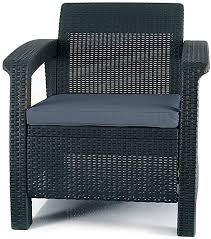 Amazon Com Keter Chair For Outdoor Seating With Washable Cushion Perfect For Balcony Deck And Poolside Furni Poolside Furniture Outdoor Chairs Patio Chairs