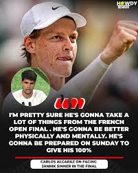 Carlos Alcaraz is ready to face Jannik Sinner in the Wimbledon final 🔥  #CarlosAlcaraz