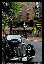 Classic Car In Water Street Vancouver British Columbia Canada Color Classic Cars British Columbia Black And White