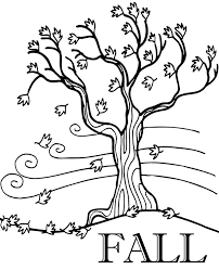 This fall tree coloring page is a free kids printable activity sheet your child and color, count leaves and add their own creative touch. Fall Printable Coloring Page With Tree And Leaves Falling