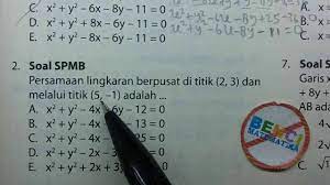 Bab lingkaran dipelajari di kelas 11 sma. Soal Spmb Snmptn Persamaan Lingkaran Melalui Titik Youtube