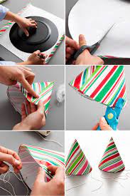 9 New Ways To Repurpose Wrapping Paper Party Hat Template Diy 1st Birthday Hat Christmas Wrapping Paper