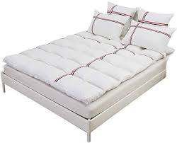 Cookware, bedding, small appliances, dinnerware, home decor Ymg 5 6 5kg Duck Goose Down Mattress Topper Premium Hotel Quality Cotton Pad Plush Durable Feather Bed Topper King Feather Bed Mattress Pad Cover Japanese Bed