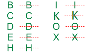 The letters \a, c, d, m, u, v, t\ are one line of symmetry. R D Sharma Class 6 Solutions Maths Chapter 17 Symmetry Exercise 17 3