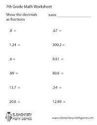 Free Printable Decimals Worksheet For Seventh Grade 7th Grade Math Worksheets 7th Grade Math Printable Math Worksheets