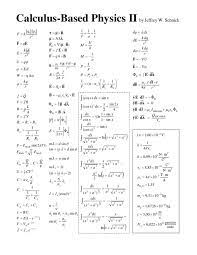 Formulas For Calculus Based Physics 2 Teaching Mathematics