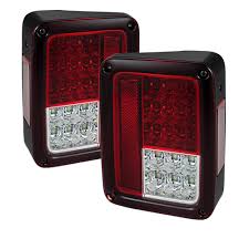 Spyder Auto Jeep Wrangler Jk Jku 07 18 Led Tail Lights Red Clear 5070401 The Home Depot