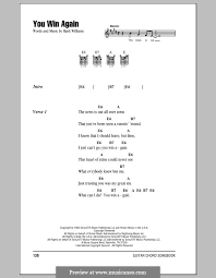 You win again lyrics total views : You Win Again By H Williams Sheet Music On Musicaneo
