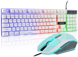 Is there solution how to turn on keyboard light all the time. Amazon Com Gaming Led Backlit Keyboard And Mouse Combo With Emitting Character Adjustable Led Backlight 3200dpi Usb Mouse Multimedia Keys Mechanical Feeling For Pc Resberry Pi Mac Ps5 White Video Games
