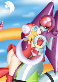 ass blue-tinted eyewear harp note insane okamy mega man mega man  star force queen ophiuca sonia strumm tinted eyewear touching breast visor  