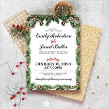 Printable Christmas Wedding Invitation Holiday Wedding Invite Winter Wedd Winter Wedding Invitations Christmas Wedding Invitations Pinecone Wedding Invitations