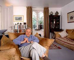 The queen presents sir david attenborough with the chatham house prize for his acclaimed bbc nature series blue planet ii, which raised awareness globally. David Attenborough S Beautiful London Home Revealed Hello