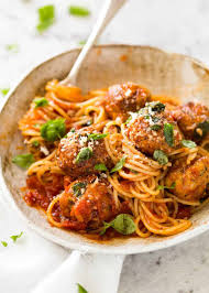 Nothing is wasted in this chicken meatball noodle soup. Baked Chicken Meatballs And Spaghetti Recipetin Eats