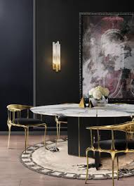 Select from round, oval, rectangular, and extension dining tables; Luxxu Algerone Circular Dining Table With White Marble Top And Brass Details For Sale At 1stdibs