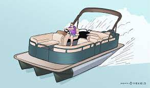 Speeding Pontoon Boat Vector Illustration Ad Sponsored Aff Pontoon Illustration Vector Speeding Boat Vector Pontoon Boat Pontoon