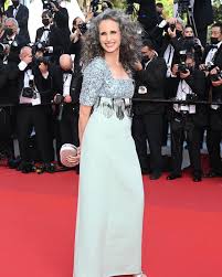 At the very beginning of quarantine, my hair started growing and every time my kids would see me, they kept telling me i looked badass with my gray hair. Andie Macdowell Facebook