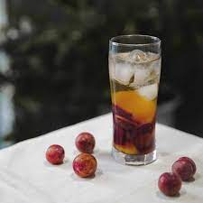 Peach And Plum Sangria Cocktail Son Tinh Original Ruou Plums And Peaches Peach Juice Green Tea Cocktail