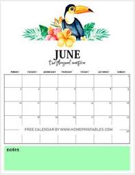 Free Printable Monthly Calendar 2019 With Notes In Tropical Forest Theme Monthly Calendar Printable Monthly Calendar Birthday Calender