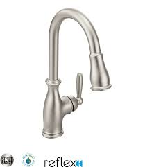 This is suposed to fix the leak. Moen 7185srs Spot Resist Stainless Brantford Single Handle Pulldown Spray Kitchen Faucet With Reflex Technology Faucetdirect Com