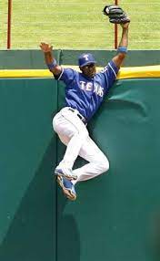 Home Run Snag Outfielder Making A Play Robbery Basbeball Rangers Baseball The Outfield Texas Rangers Baseball