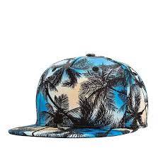 Hip Hop 3 D Digital Coconut Trees Printed Contrast Baseball Cap Blue In 2021 Flat Bill Hats Hip Hop Hat Womens Baseball Cap